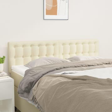 vidaXL Hoofdborden 144x5x78/88 cm kunstleer crèmekleurig, Verzenden, Nieuw, Crème, Overige materialen