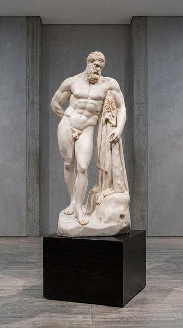 sculptuur, Ercole in marmo bianco - 93 cm - Marmer - 1890