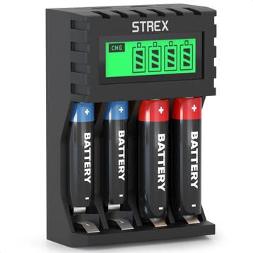 Strex Batterij Oplader - AA/AAA Batterijen - USB Oplaadbaar, Verzenden, Nieuw