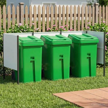 vidaXL Afvalcontainer scherm 249 x 85 x 113 cm Staal Wit, Verzenden, Nieuw, IJzer