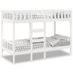 vidaXL Stapelbed 90x190 cm massief grenenhout wit, 90 cm, Eenpersoons, Verzenden, Wit