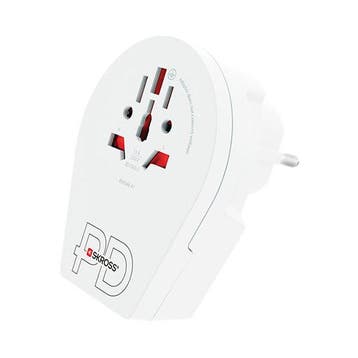 Wereldstekker met USB | Skross | C20PD | Wereld naar Type F, Verzenden, Nieuw