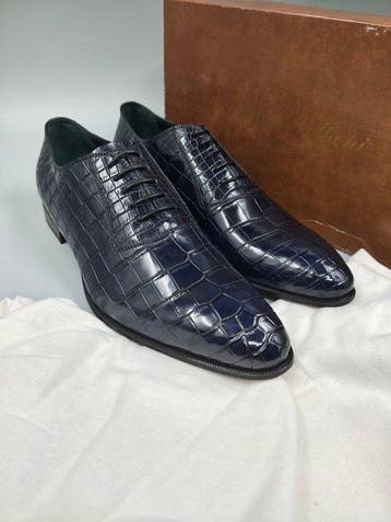 Dami-Crocodile-41,5- Blue Oxfords - Veterschoenen - Maat: EU, Nieuw