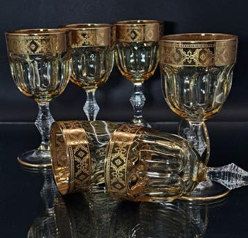 Artemisia - Drinkset (6) - Kristal, 24-karaats goud, Antiek en Kunst