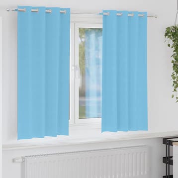 vidaXL Zwart-out Gordijnen met Ringen 2 st Lichtblauw 175 x, Verzenden, Nieuw, Blauw