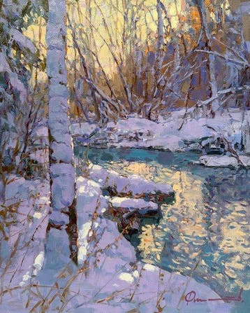 Sergei Flitov (1964) - Soir d’Hiver – Rivière en Forêt