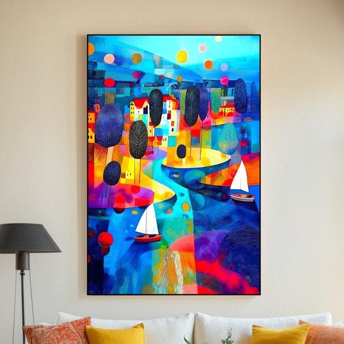 Jowita Skalska - Midnight Sail to Neon Shores XXL, Antiek en Kunst, Kunst | Designobjecten