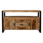 Dressoir Mangohout Britt 140 2 Deuren 3 Lades, Verzenden, Nieuw, Overige houtsoorten, Industriële meubels