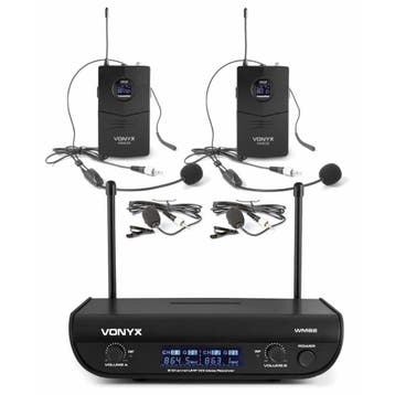 Retourdeal - Vonyx WM82 draadloze microfoonset met twee UHF, Verzenden, Zo goed als nieuw