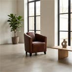 Leren fauteuil Press, Huis en Inrichting, Nieuw, Ophalen of Verzenden, Eigentijds, Klassiek, Retro, Romantisch, Vintage, 50 tot 75 cm