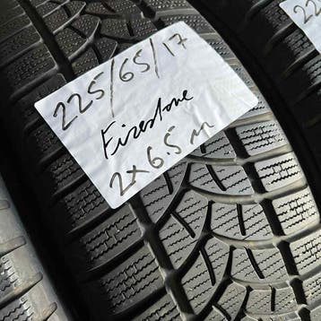 2 x Firestone 225-65-17 Winterbanden 6,5mm, Gebruikt, 17 inch, Band(en), Personenwagen