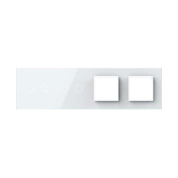 Livolo | Wit | 2+2+SR+SR | Glasplaat | Combinatie, Ophalen of Verzenden, Nieuw