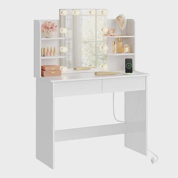 WOLTU Kaptafel met LED Verlichting, Make-up Tafel met Spiege, Verzenden, Nieuw