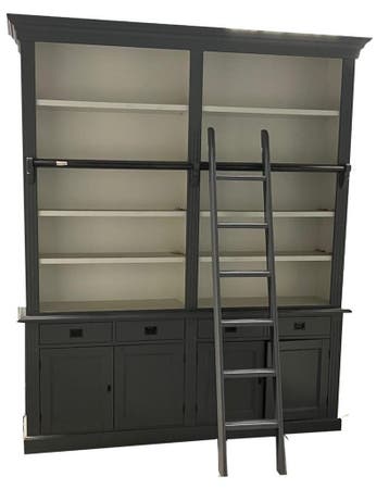 Boekenkast antraciet met trap Kesteren 200 x 240cm, Ophalen of Verzenden, Nieuw