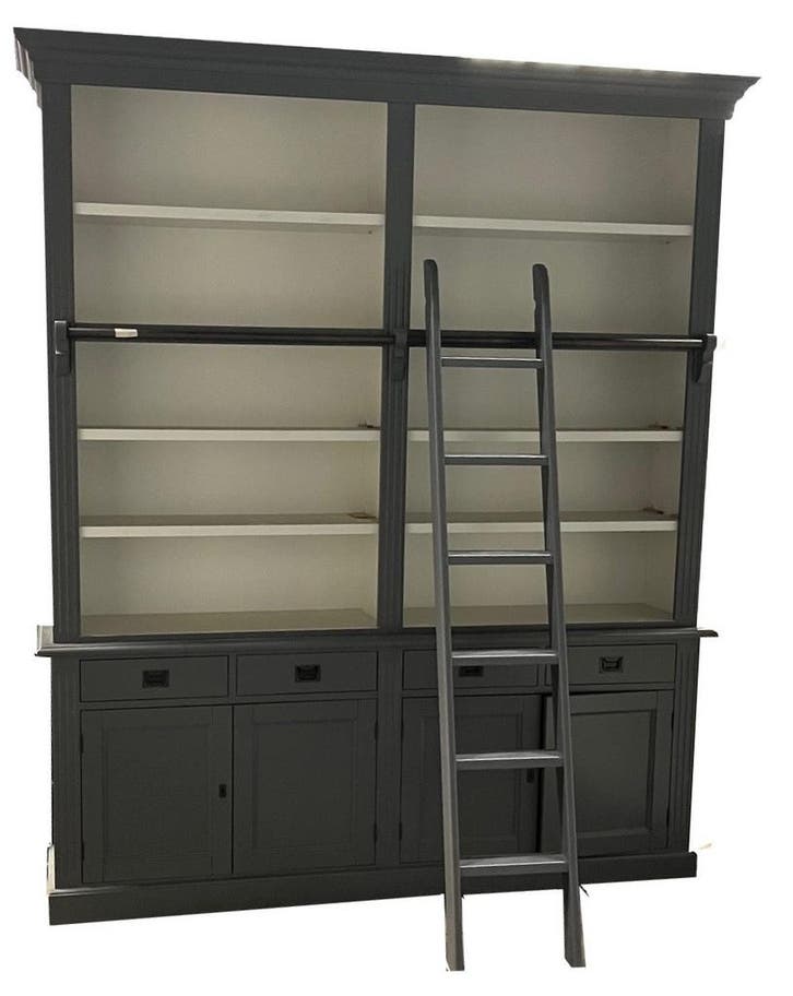 Boekenkast antraciet met trap Kesteren 200 x 240cm, Huis en Inrichting, Kasten | Buffetkasten, Ophalen of Verzenden