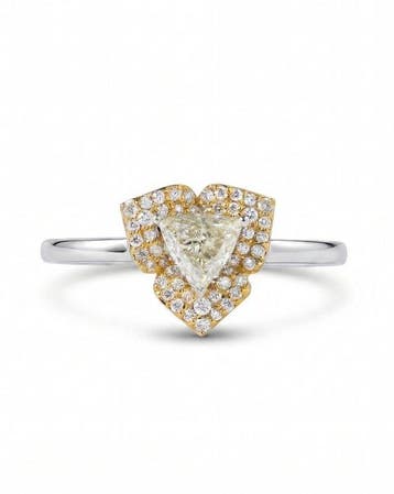 Statement ring - 14 karaat Witgoud - 0.42ct. tw. Diamant
