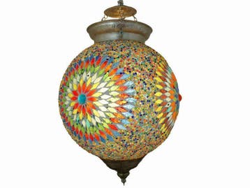 Nieuw Hanglamp Mozaiek  Oosterse Lamp Bollamp Lampen Sale, Huis en Inrichting, Ophalen of Verzenden, Nieuw, Glas