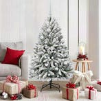 vidaXL Kunstkerstboom met 150 LED Groen en Wit 150 cm PVC en, Diversen, Kerst, Verzenden, Nieuw