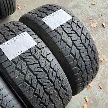 2 x Hankook Dyna Pro 255-65-16 4 Seizoenbanden 8mm, Gebruikt, 255 mm, 16 inch, Ophalen of Verzenden