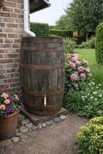 Whiskyvat 125L - Eikenhouten regenton met messing aftapkraan, Met kraantje, Ophalen of Verzenden, Hout, Nieuw