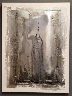 3D Olieverf schilderij New York van Ter Halle., Ophalen of Verzenden, Nieuw