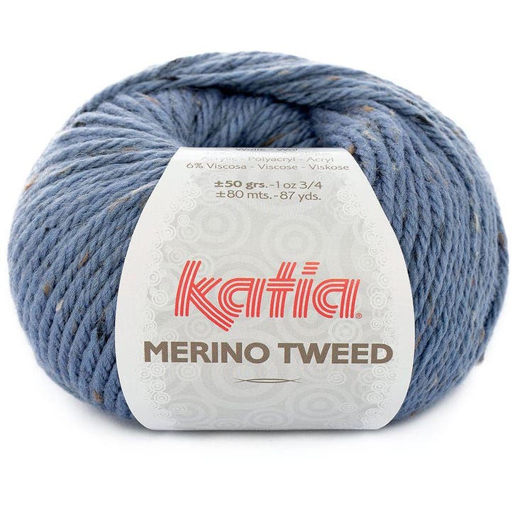 Katia Merino Tweed - 306 lichtblauw - Merinogaren, Hobby en Vrije tijd, Breien en Haken, Ophalen of Verzenden