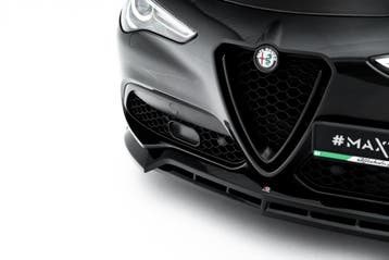 Voorspoiler Alfa Romeo Stelvio Mk1 V.3 Maxton Glans Zwart, Ophalen of Verzenden, Nieuw