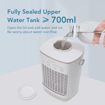 Draagbare Mini Air Cooler met Verneveling en LED Nachtlampje, Verzenden, Nieuw in verpakking