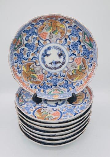 Apocryphal Chenghua mark - Eetservies (8) - Porselein - 8, Antiek en Kunst
