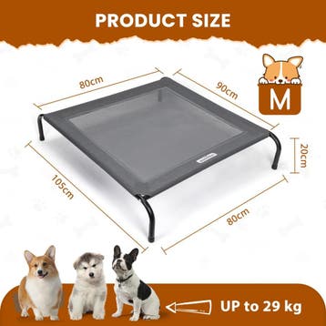 Hondenbed op pootjes – Grijs - 105x80 cm - Grijs - Nobleza •, Verzenden, Zo goed als nieuw