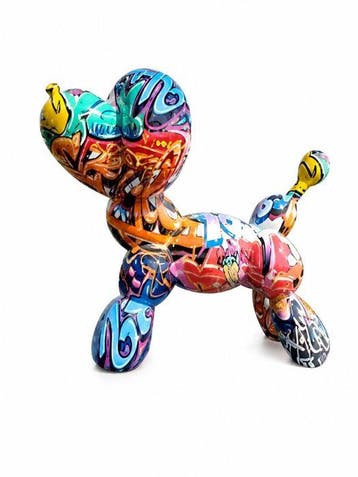 Beeld, street Art balloon dog - 25 cm - polyresin