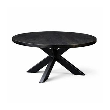 Salontafel Oscar Rond Ø90cm Mango Zwart, Ophalen of Verzenden, Nieuw