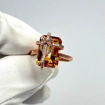 Zonder minimumprijs - Ring 925 Zilver met Natuurlijk Citrien, Sieraden, Tassen en Uiterlijk, Nieuw