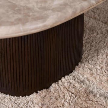 Salontafel Noel Bruin Marmer 90 cm | Starfurn, Ophalen of Verzenden, Nieuw