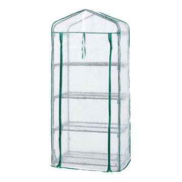 [en.casa] Tuinkas Chaam foliekas 158x69x49 cm wit, Verzenden, Nieuw
