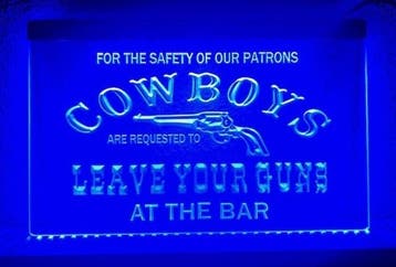 Cowboys leave neon bord lamp LED cafe verlichting reclame li, Verzamelen, Merken en Reclamevoorwerpen, Verzenden, Nieuw