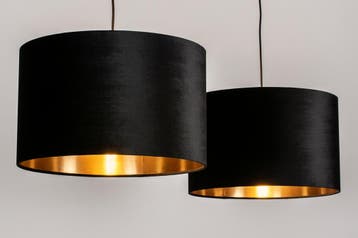Rietveld Hanglampen - Zwart - Stof, Metaal, Verzenden, Nieuw