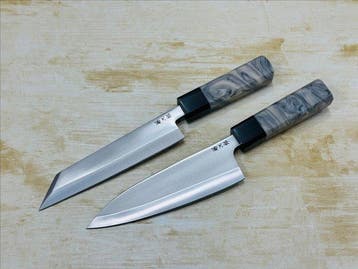 Keukenmes - Bunka & Deba - met de hand afgewerkt Japans paar