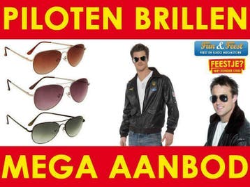 Mega aanbod pilotenbrillen - Pilotenbril - Aviator zonnebril, Ophalen of Verzenden, Nieuw