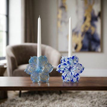 Tafelmiddenstuk (2) - Glas - Bloemen in Kunstglas