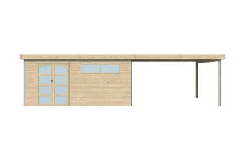 Woodlands Blokhut Kasuko met Overkapping en Dakisolatie 885, Nieuw