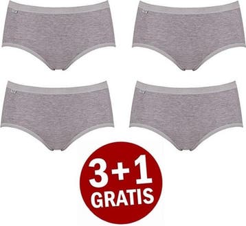 sloggi Basic Maat 48 + Dames Midi slip - 4-pack - Lichtgrijs, Kleding | Dames, Ondergoed en Lingerie, Verzenden