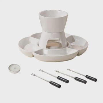Keramische Fondue Set met Dienblad en Vorken - Voor Kaas, Ch, Verzenden, Nieuw