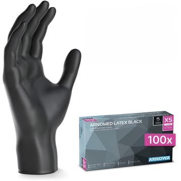GGM Gastro | (10 stuks) ARNOWA | Wegwerp latex handschoenen, Verzenden, Zwart, Nieuw, Werkschoenen
