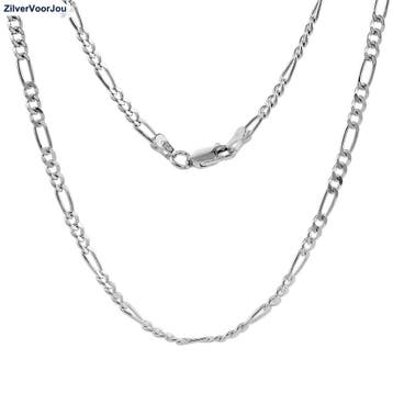 Zilveren figaro schakel ketting 40 cm 3 mm, Verzenden, Nieuw, Zilver