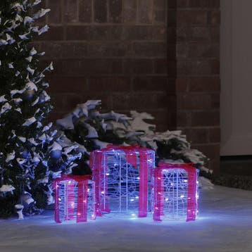 vidaXL Decoratie voor Geschenkdoos 3 st Blauw 20 x 20 x 21, Verzenden, Nieuw