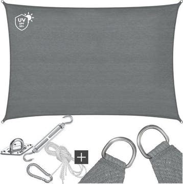 2dekans | tectake® Rechthoekig Schaduwdoek Sunny - 3 x 5 m -, Tuin en Terras, Partytenten, Ophalen of Verzenden, Zo goed als nieuw
