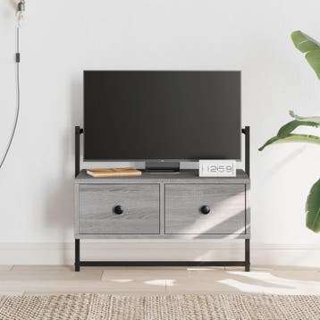 vidaXL Tv-meubel wandgemonteerd 60,5x30x51 cm hout grijs, Huis en Inrichting, Minder dan 50 cm, Verzenden, Nieuw, Minder dan 100 cm