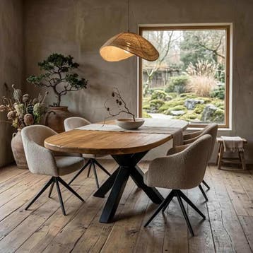 Eettafel Donny teakhout Deens Ovaal - 240x100 cm | World of, Ophalen of Verzenden, Nieuw