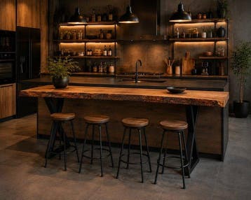 i Trucioli del Barri - Wandtafel - Castagno - Massief hout -